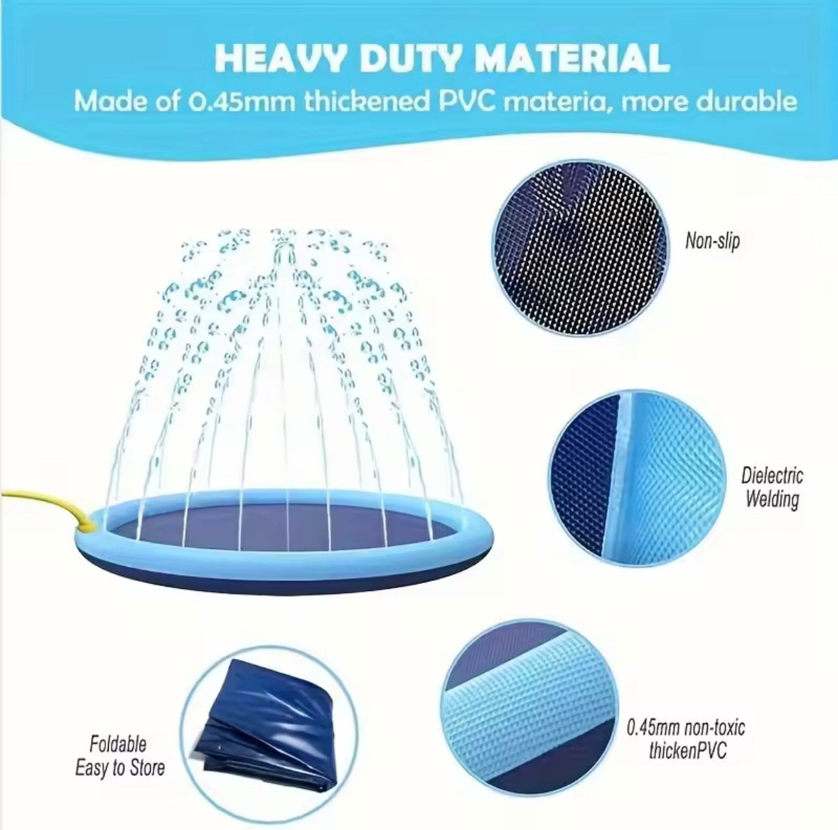 Inflatable Baby Play Mat Water Play Mat For Kids Pool Mat 70x60x15cm