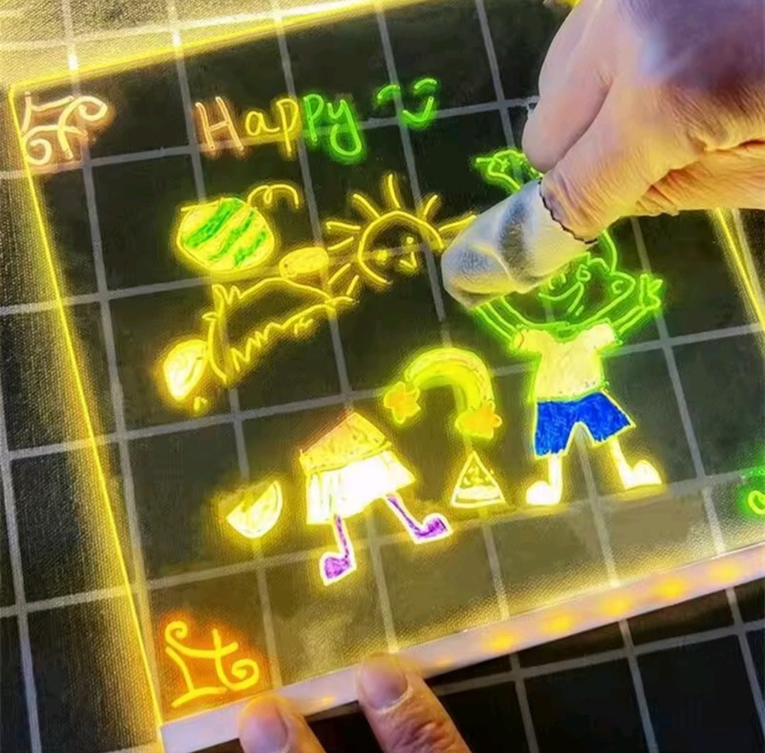 LED Note Board With Night Light Colorful 7 Pens