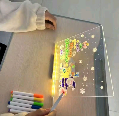 LED Note Board With Night Light Colorful 7 Pens