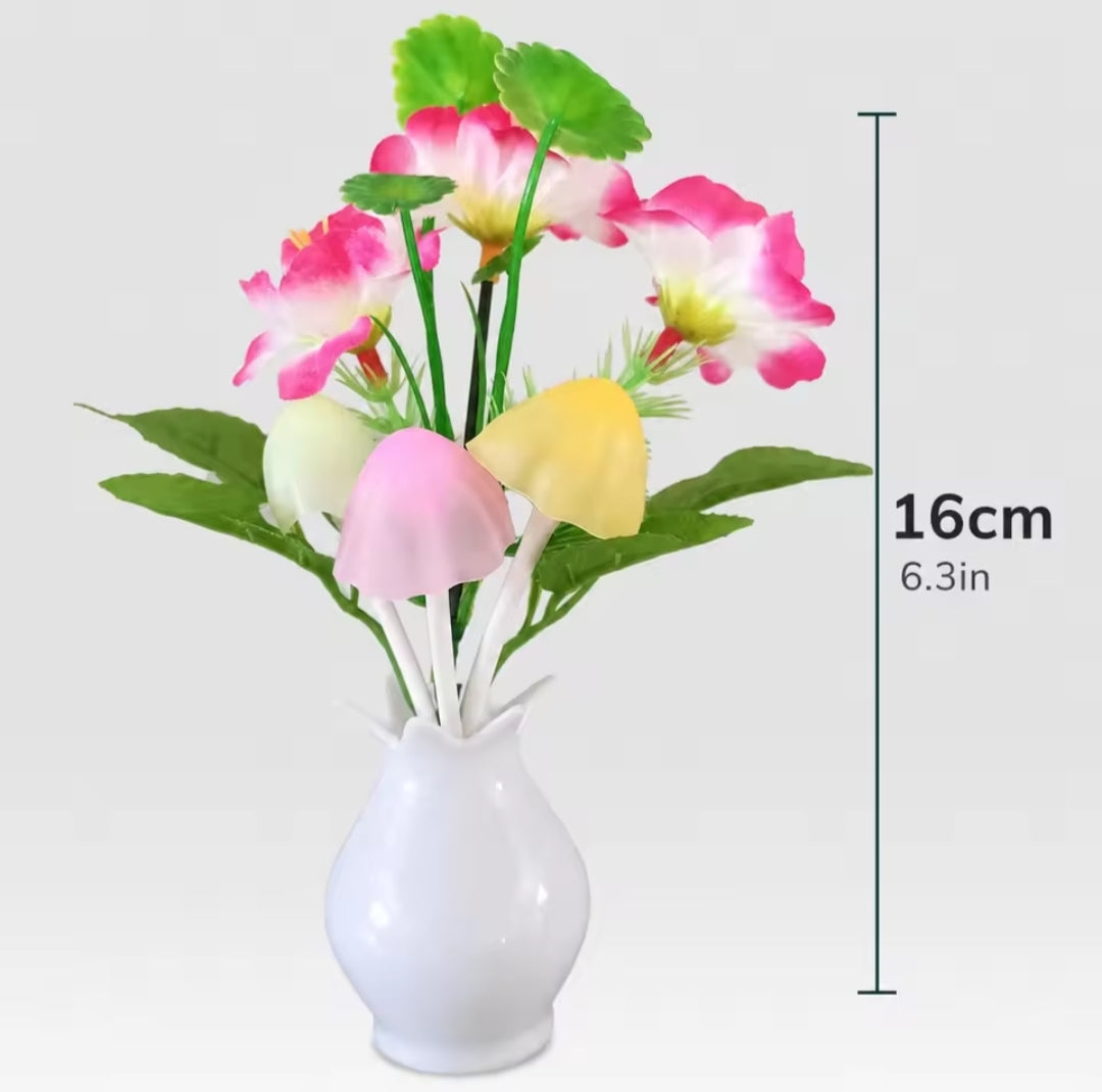 LED Night Light with Auto Sensor Mushroom Flower
