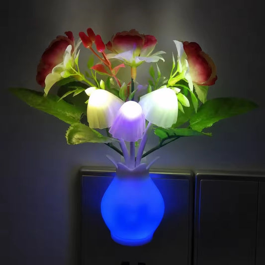 LED Night Light with Auto Sensor Mushroom Flower