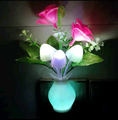 LED Night Light with Auto Sensor Mushroom Flower