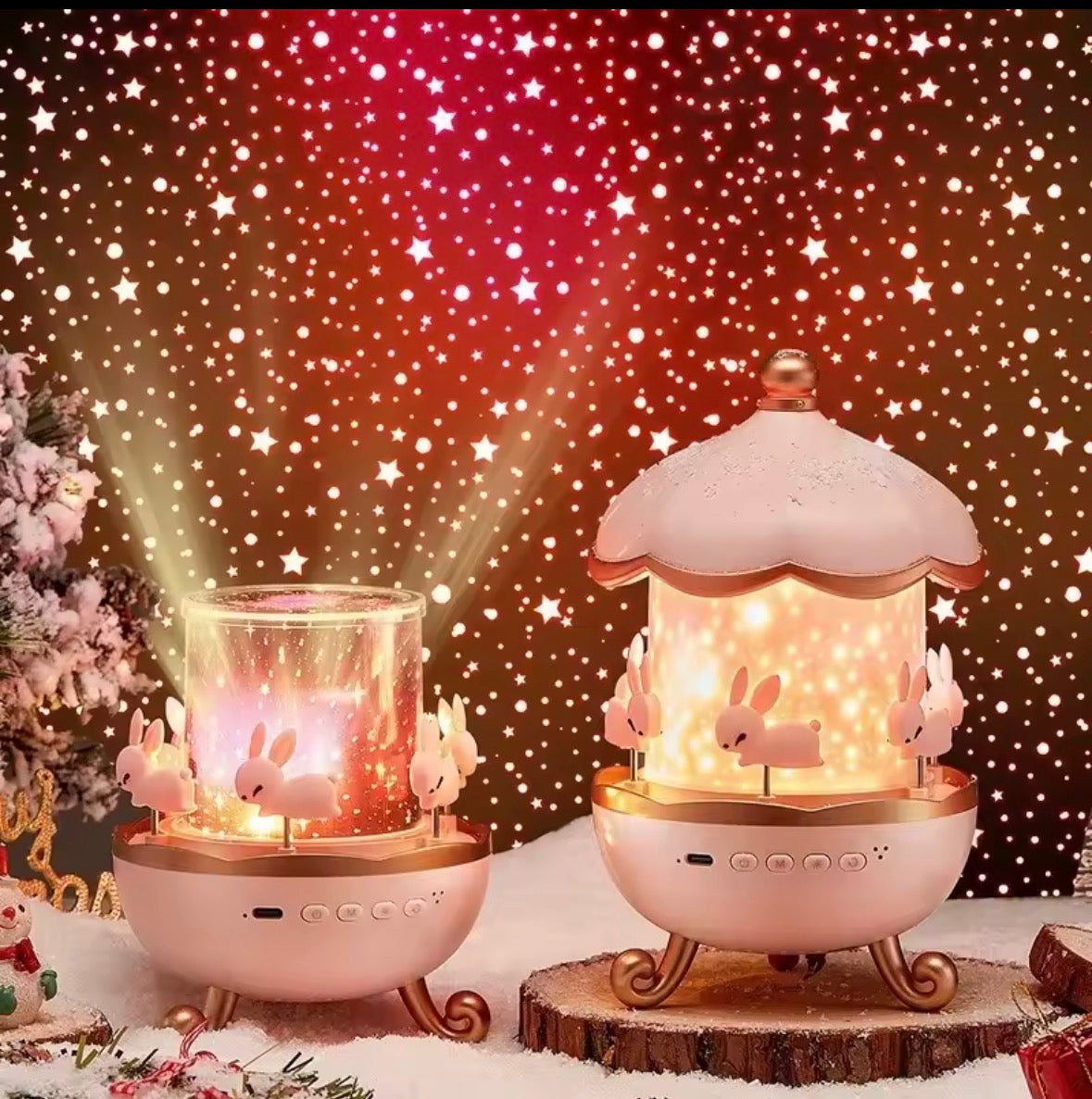 Slide Projector Nightlights 360° Rotating 12 Films Kids Star Night Light Projector for Bedroom Home Decoration Lamp